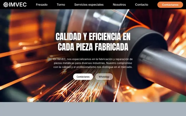 Home de imvec.mx — sitio de IMVEC, metalmecánica de precisión