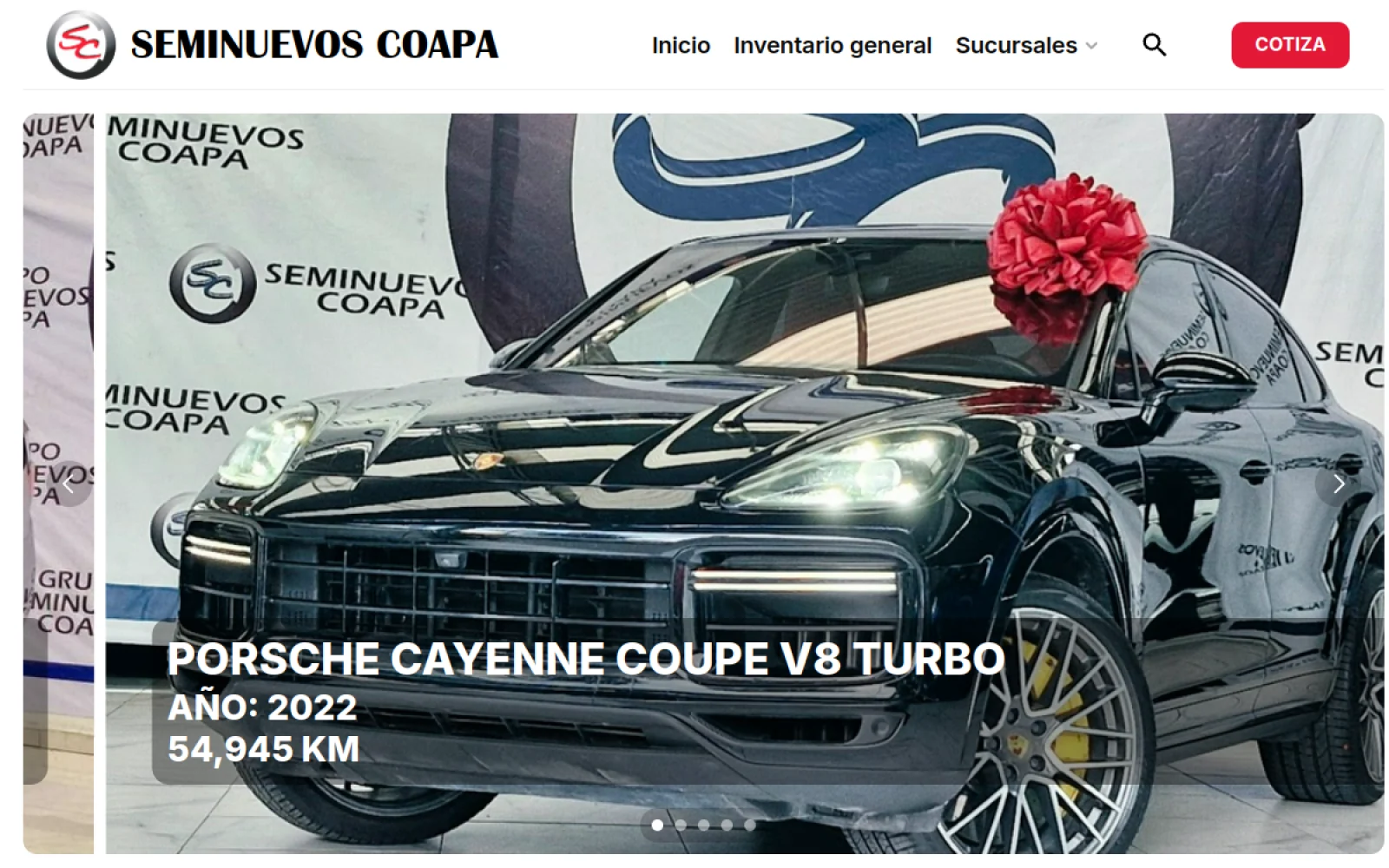 Home nuevo de seminuevoscoapa.com.mx — catálogo de autos seminuevos con auto destacado y buscador